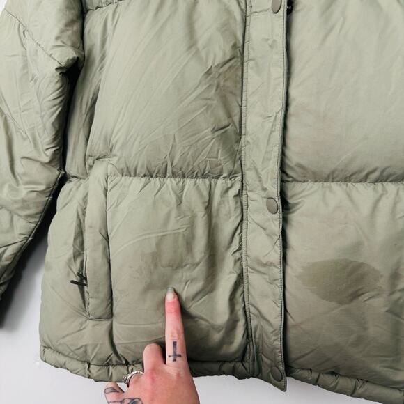 PrAna Hellebore Sage Puffer Coat Zip And Button Up Women’s Size M - Picture 3 of 11